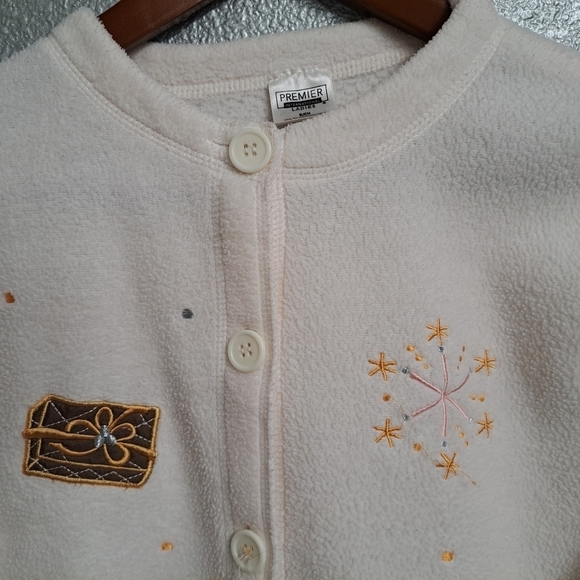 Vintage Holiday Lightweight Button Up Cardigan  Size S - Picture 4 of 9